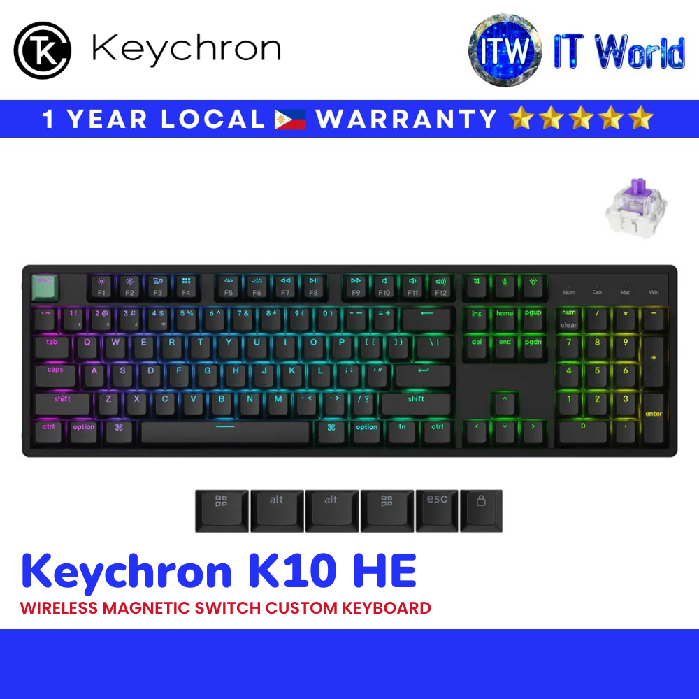 Keychron K10 HE Gaming Wireless Magnetic Switch Custom Keyboard Nebula Switch (K10H-J1) | itw