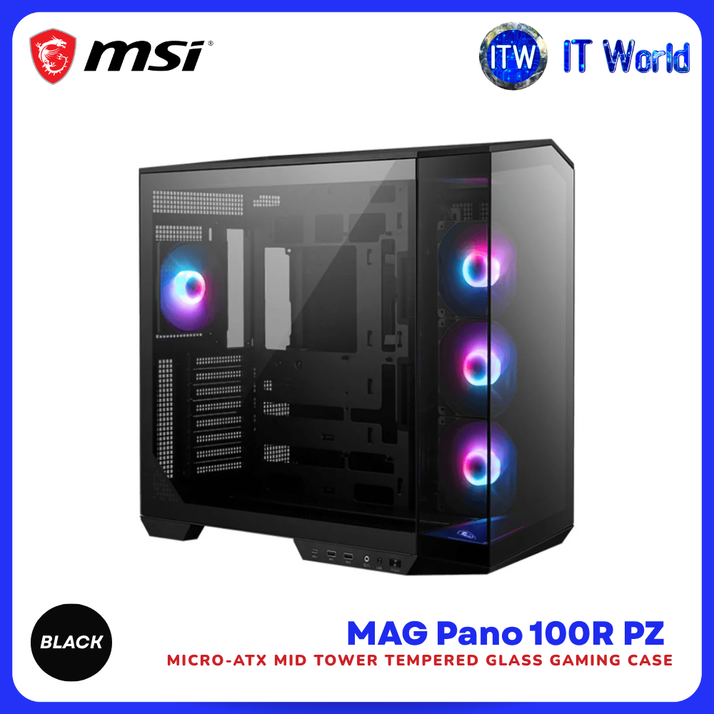 MSI MAG Pano 100R PZ ATX mATX ITX Mid-Tower Tempered Glass itw