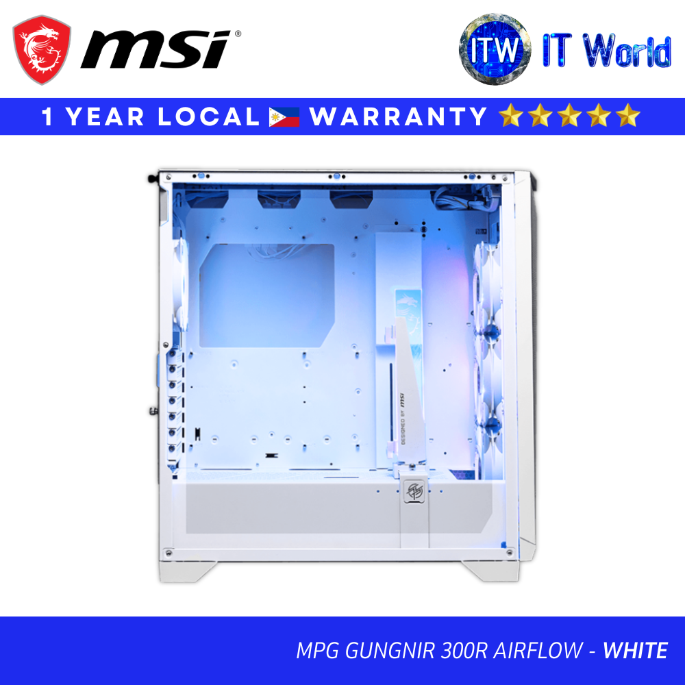 MSI MPG GUNGNIR 300R Airflow PC Case | Mid Tower / ARGB Fans / E-ATX Support / Tempered Glass | itw