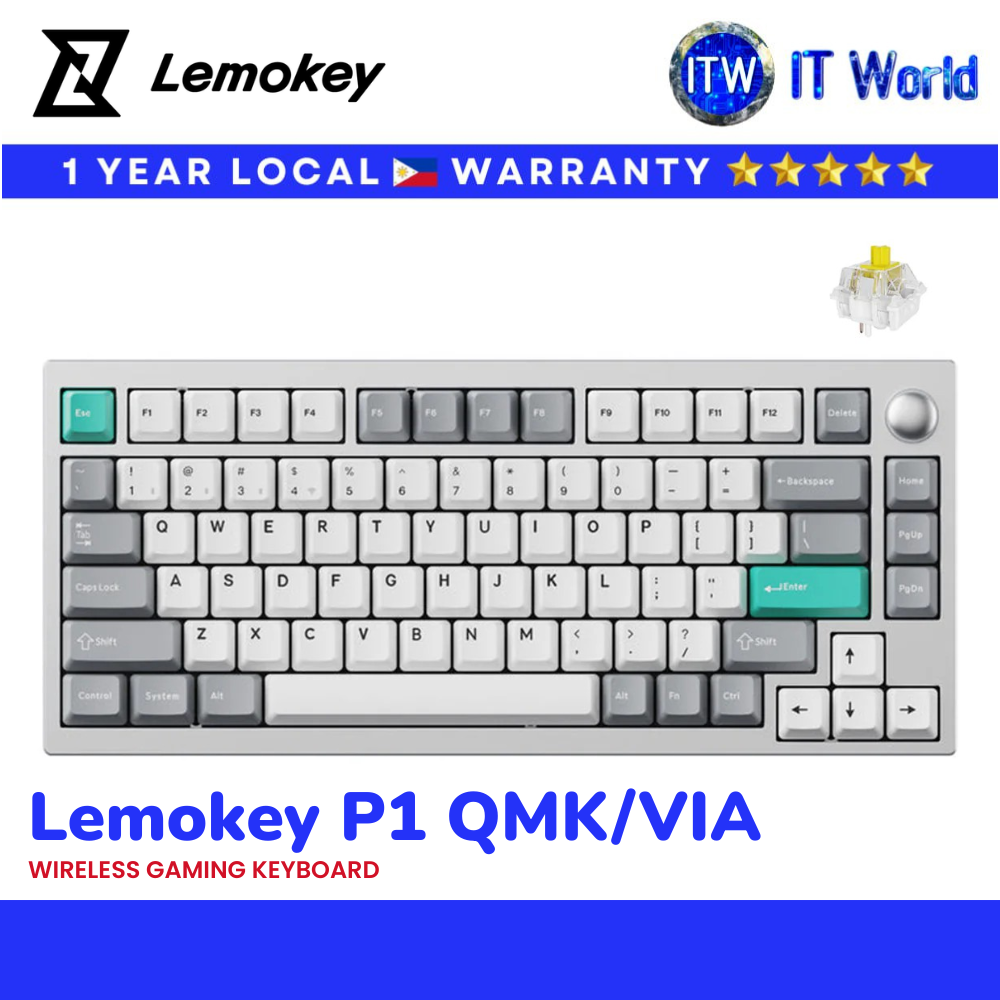 Lemokey P1 QMK/VIA Pro Ver. RGB Backlight Gaming Keyboard Space Silver (Banana Switch) | itw