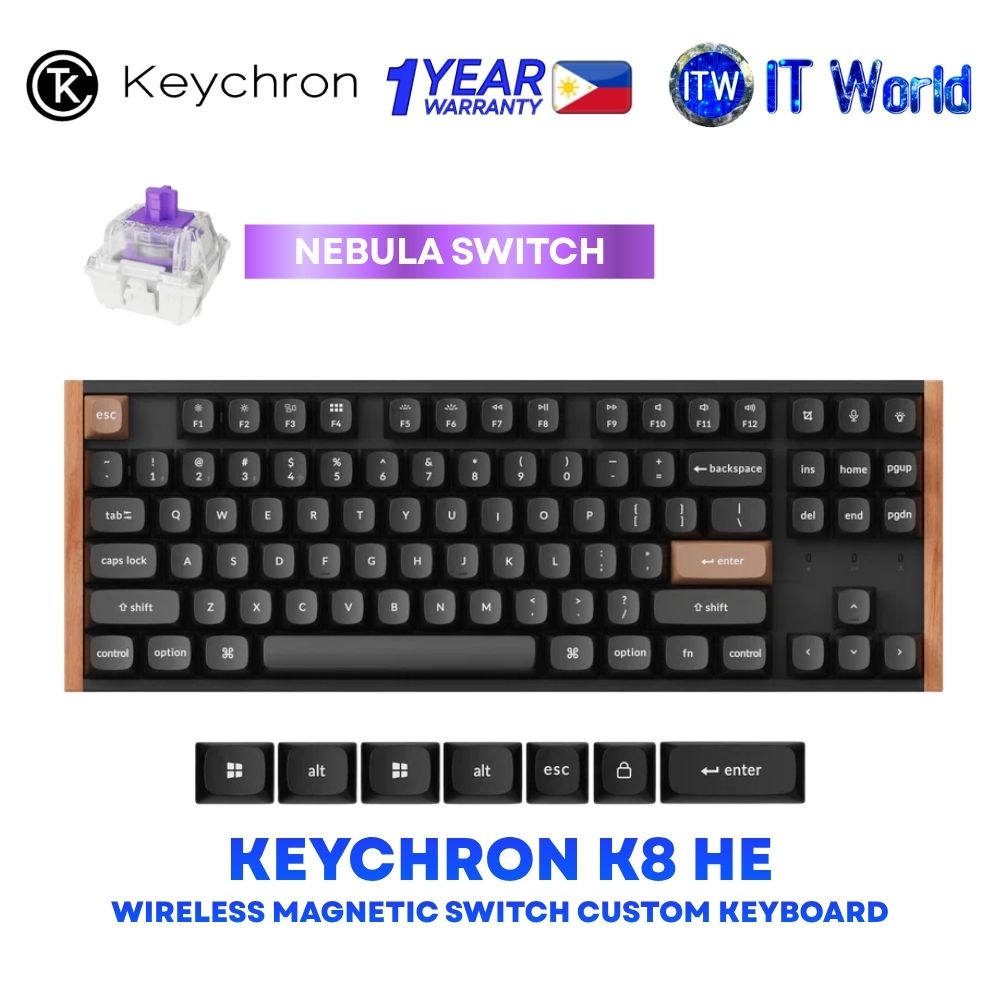 Keychron K8 HE Special Edition Wireless Keyboard Black - Magnetic Nebula Switch K8H-F1