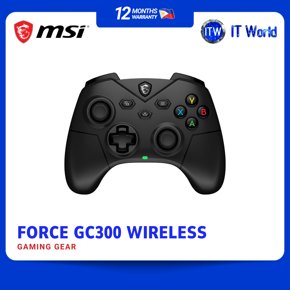 MSI - FORCE GC300 - Wireless Game Controller / 2.4 GHz /USB-C 2.0 / 600mAh (S10-43G0180-EC4) | itw