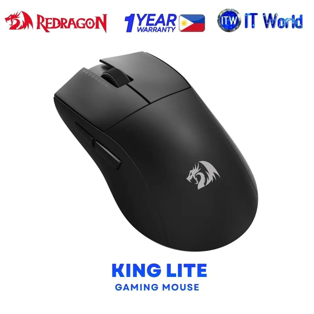 Redragon King Lite Light-weight Tri-modes Connection Gaming Mouse - Black | White
