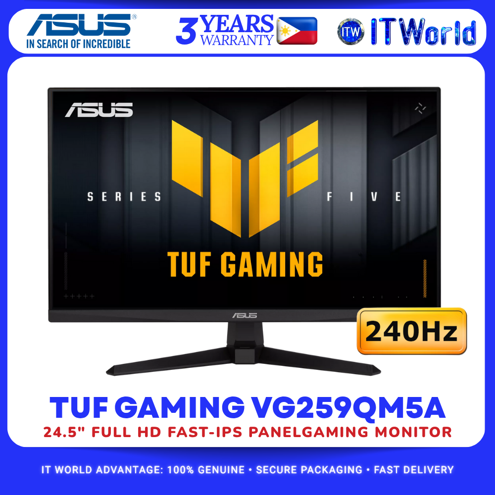 ASUS TUF VG259QM5A 24.5" 1920×1080 FHD 240Hz Fast IPS Gaming Monitor for Desktop itw