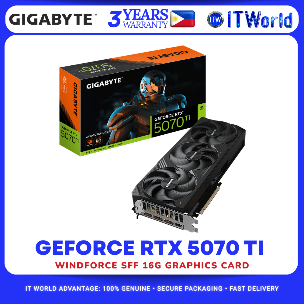 Gigabyte RTX 5070 Ti WINDFORCE SFF 16GB GDDR7 Graphics Card Desktop GPU itw