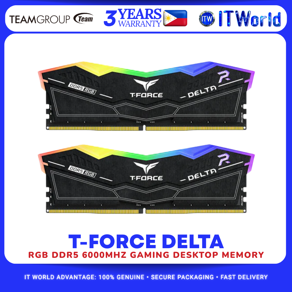 TeamGroup T-Force Delta RGB DDR5 RAM 16GB 2x8 6000MHz Gaming Desktop Memory