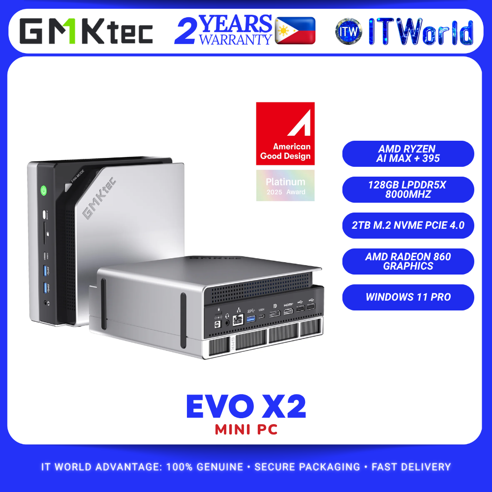 GMKtec EVO X2 Ryzen AI Max+ 395 128GB LPDDR5X RAM 2TB SSD Windows 11 Pro Mini PC itw
