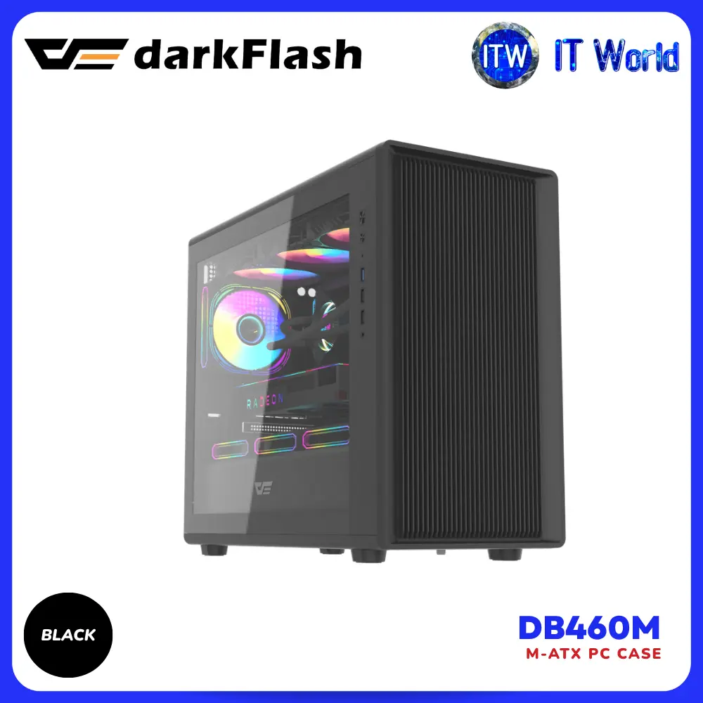 DarkFlash DB460M M-ATX 0.5mm SPCC steel PC Case itw (Black)