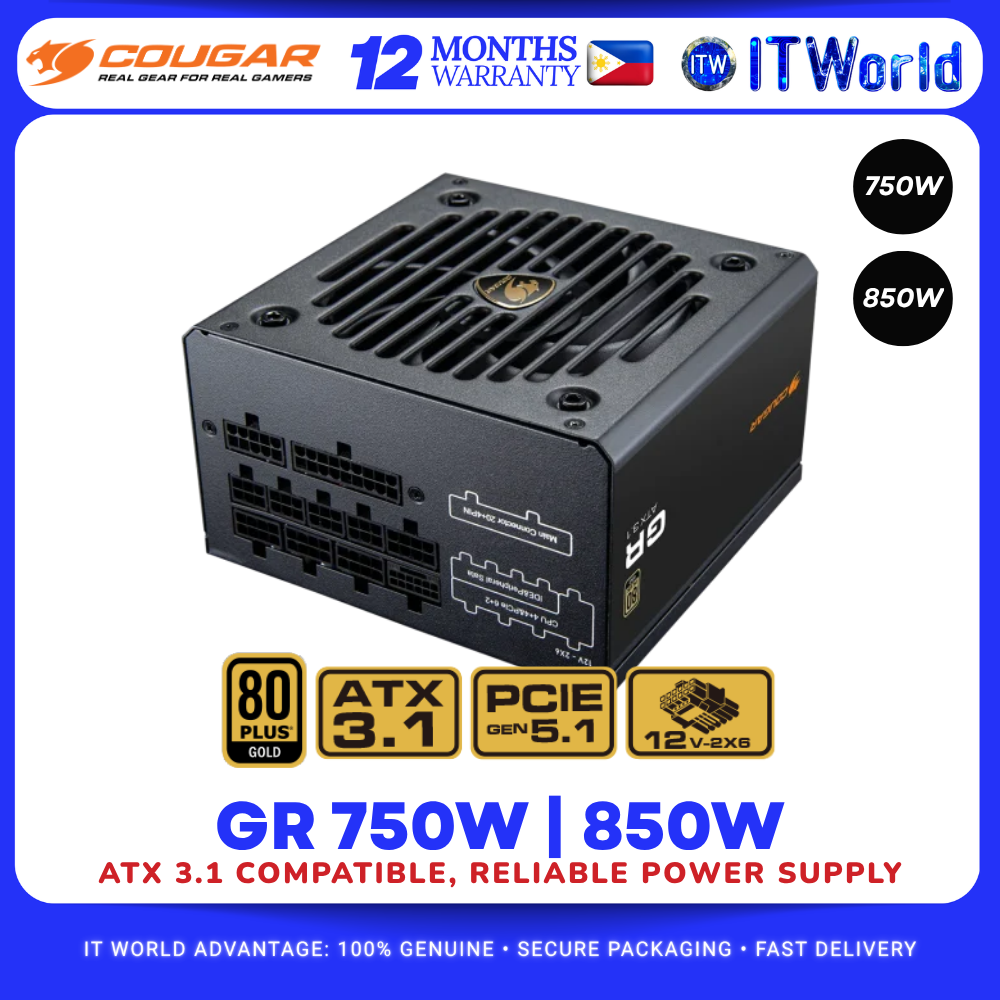 Cougar GR Series GR 750W | 850W 80+ Gold ATX 3.1 Power Supply itw