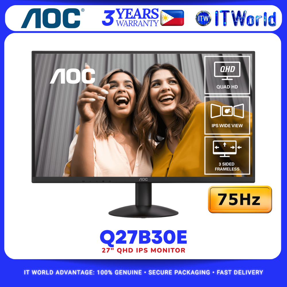 AOC Q27B30E 27" 2560×1440 QHD 4ms 75Hz IPS HDR10 Desktop Monitor