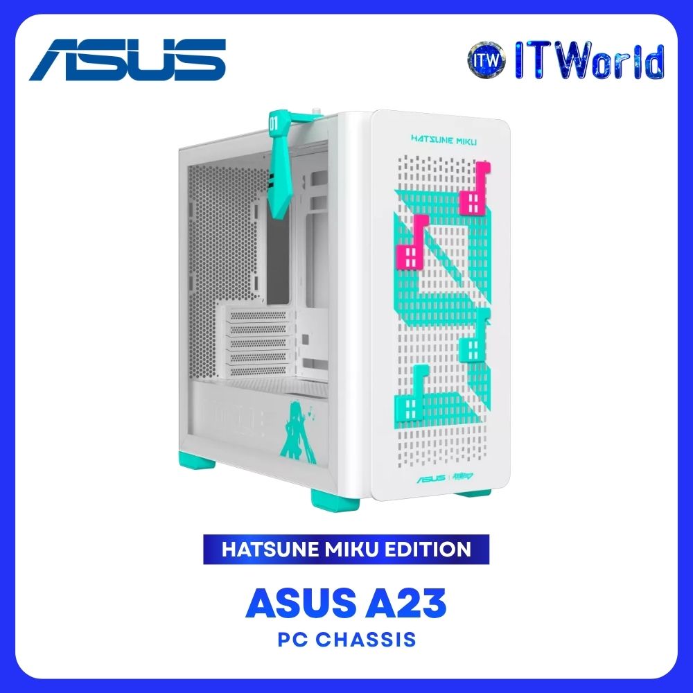 ASUS A23 Hatsune Miku ATX Case - 360mm Rad 380mm GPU USB-C Mid Tower
