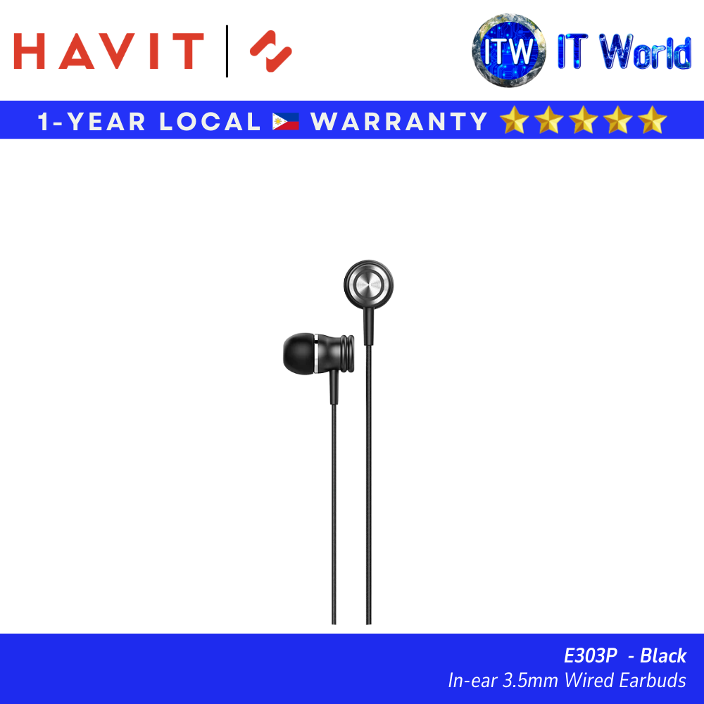 HAVIT E303P | In-Ear 3.5mm Wired Earbuds / Black & Pink Variants | itw
