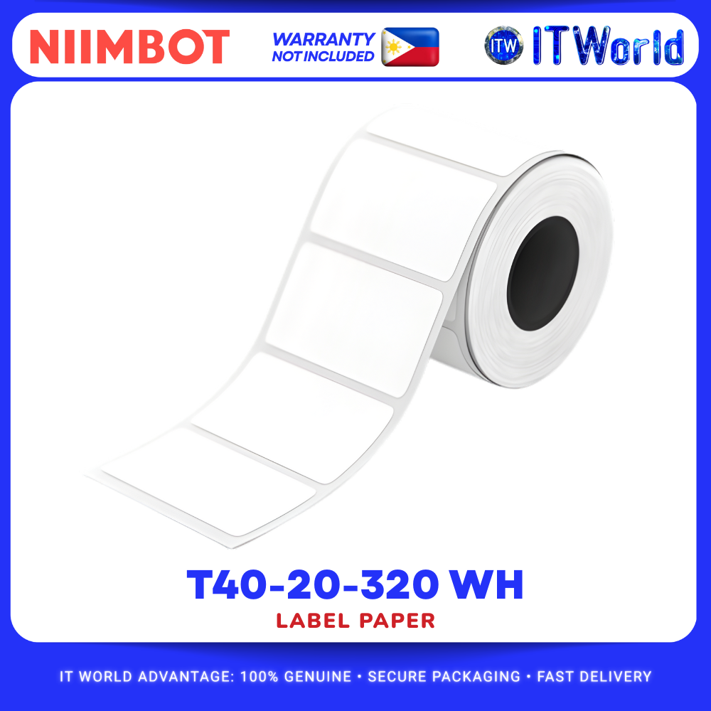 NIIMBOT LABEL PAPER 40X20 MM 320 WHITE LABEL FOR B1, B21S, B21S PRO, B31, B3S P itw