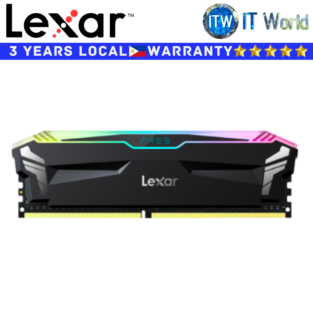 Lexar DDR4 RAM 8GB (1x8GB) 3200Mhz Ares RGB Black UDIMM Gaming Memory (LD4U08G32C16LA-RGS) | itw