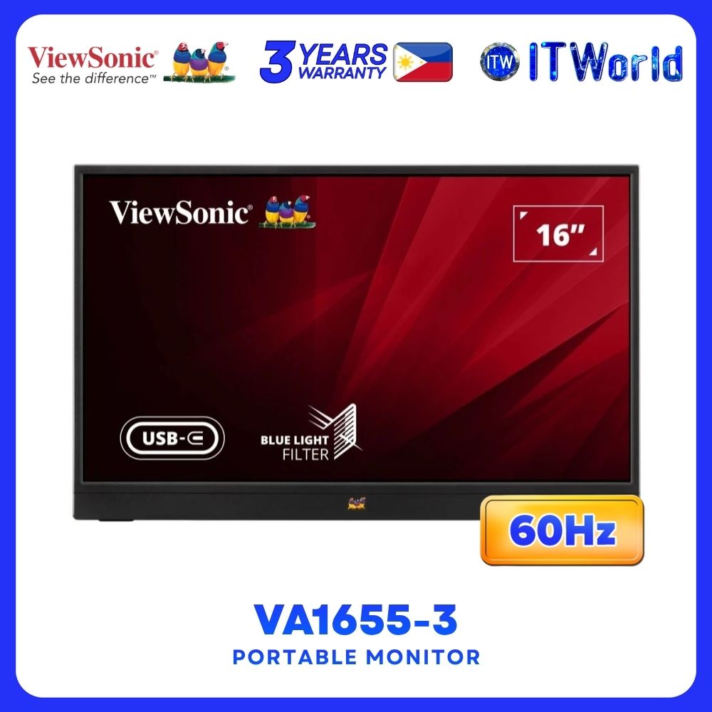 Viewsonic VA1655-3 - 16" 1920x1080 FHD / 60Hz / IPS / 7ms GTG / Portable Monitor