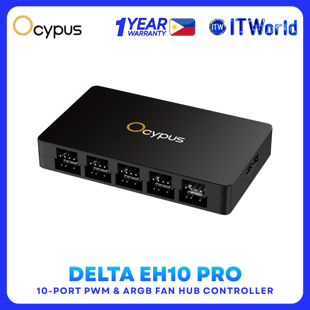 Ocypus Delta EH10 PRO – 10-Port PWM & ARGB Fan Hub Controller Desktop Accessory itw