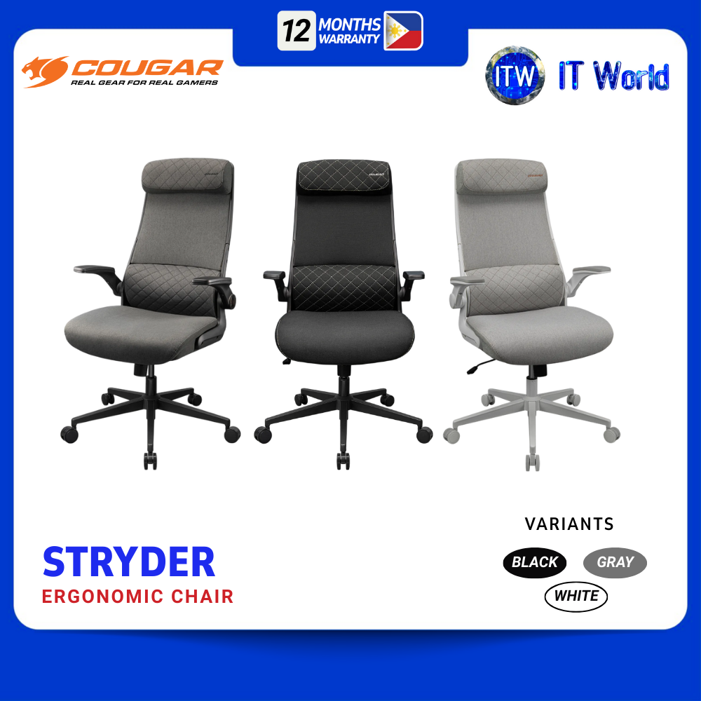 Cougar STRYDER Ergonomic Chair Defensor S Adjustable Design (Black | Gray | White) | itw