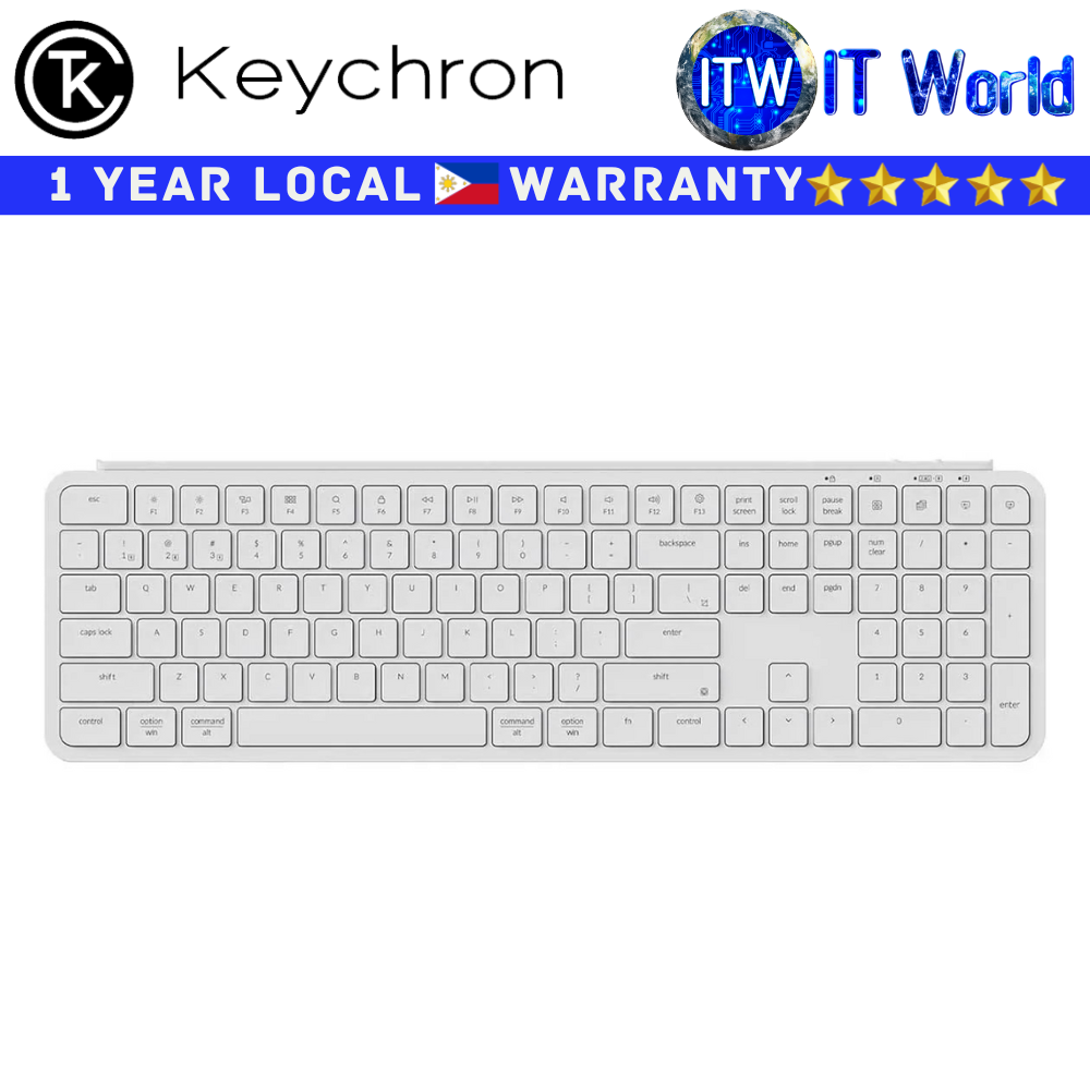 Keychron Wireless Keyboard B6 Pro Ultra-Slim Lightweight Ultra-Thin Ivory White (B6P-K8)