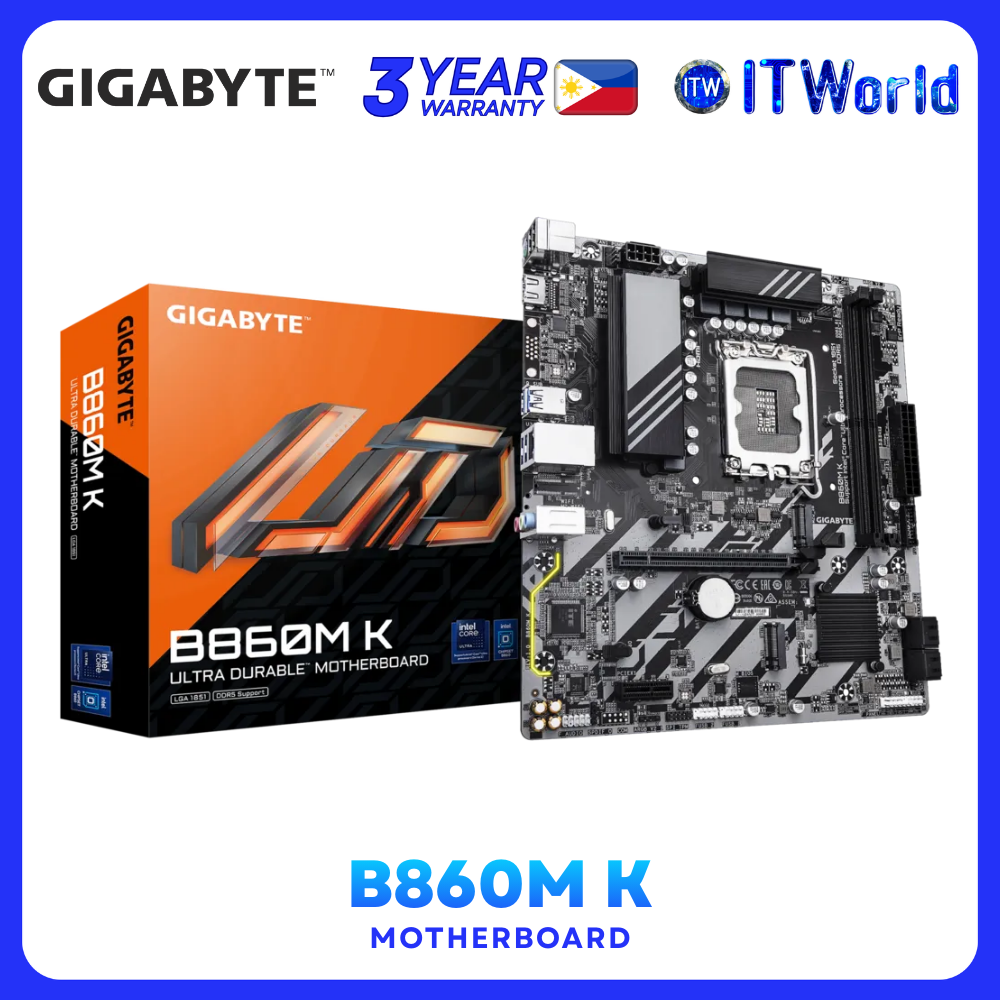 Gigabyte B860M K LGA1851 DDR5 PCIe 4.0 Micro-ATX Motherboard