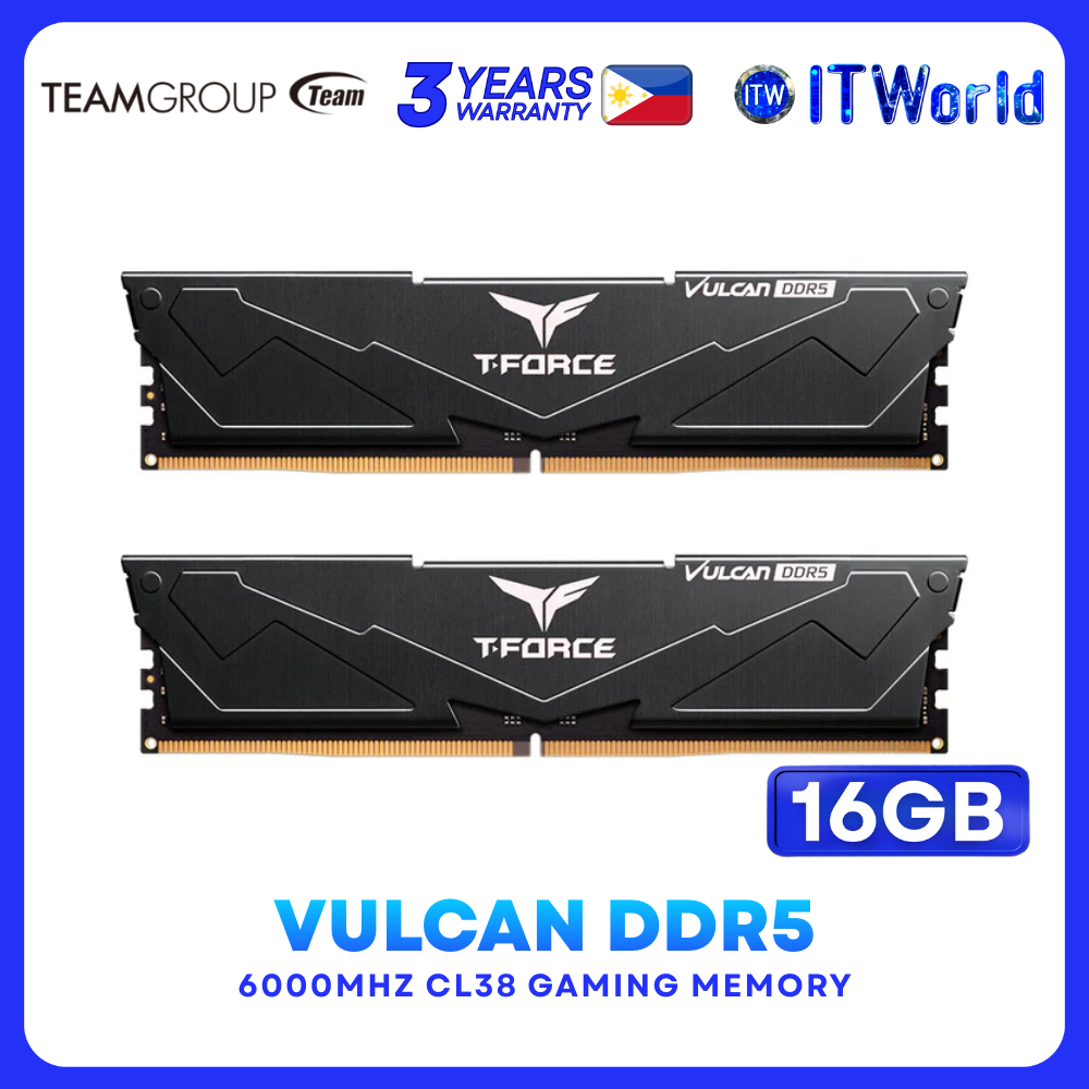 TeamGroup T-Force Vulcan - DDR5 RAM 16GB 2x8 6000MHz Desktop Memory FLBD516G6000HC38ADC01