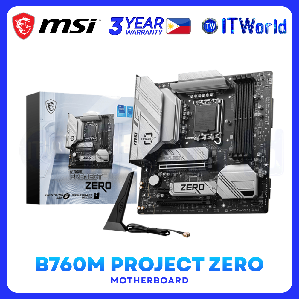 MSI B760M Project Zero – DDR5, LGA1700, PCIe 5.0, WiFi 6E Motherboard for Desktop
