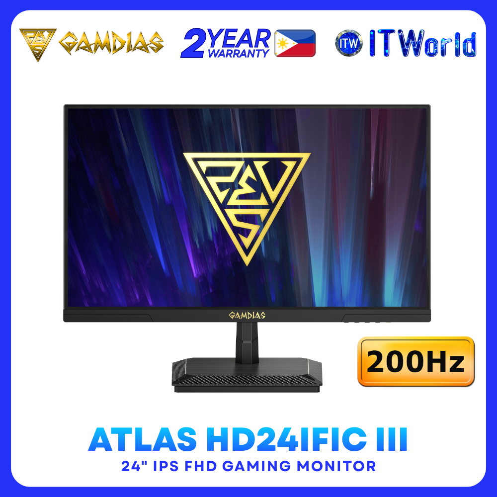 Gamdias Atlas HD24IFIC III - 24" 1920×1080 IPS FHD, 200Hz, HDR10, Gaming Monitor