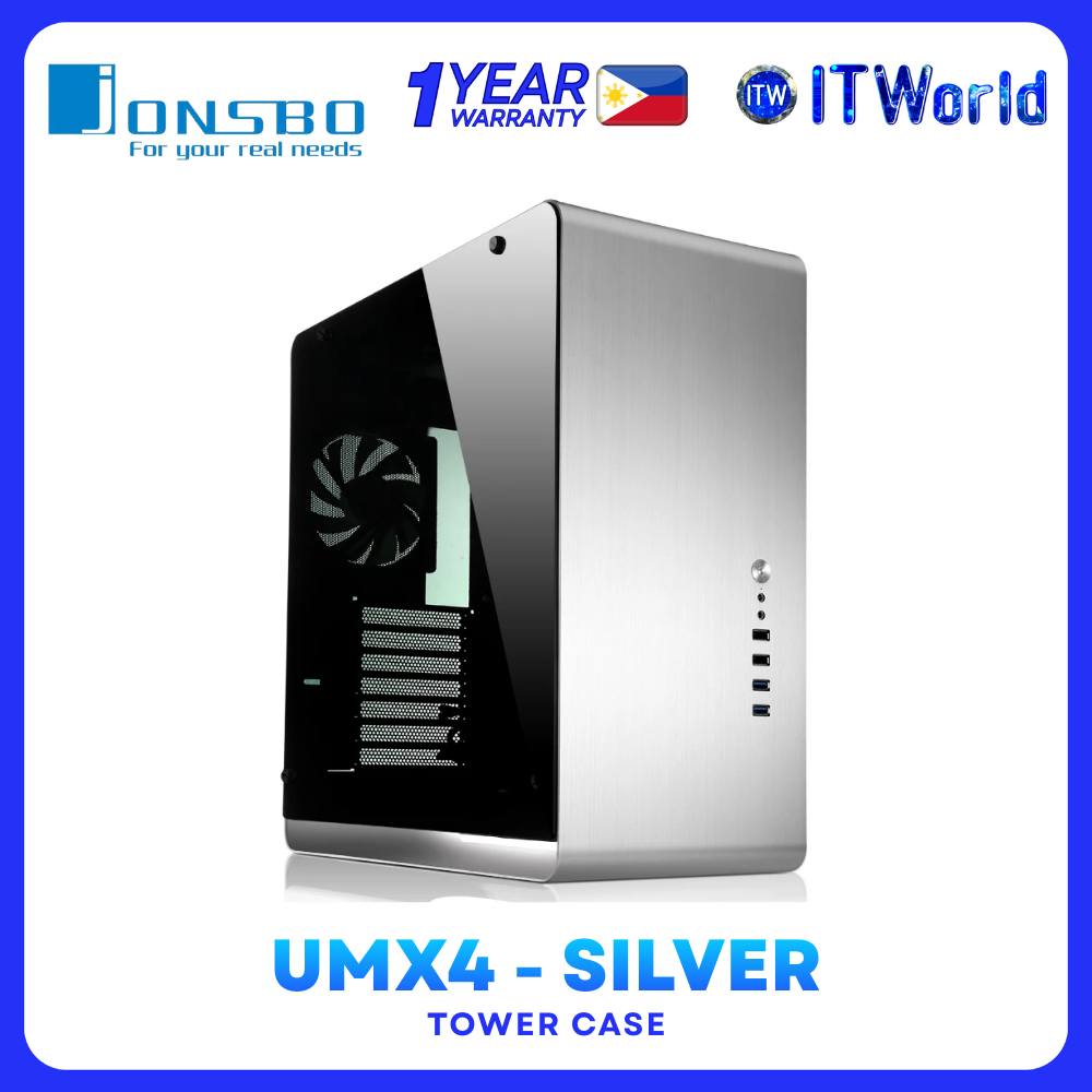 JONSBO UMX4 Silver Window - Aluminum ATX Mid Tower Desktop PC Case itw