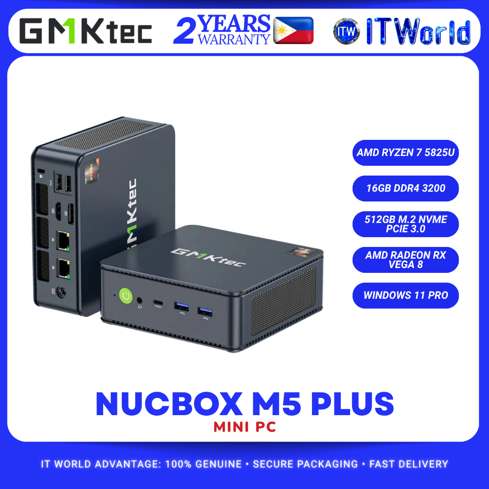 GMKtec Nucbox M5 Plus Ryzen 7 5825U 16GB RAM 512GB SSD Windows 11 Pro Mini PC itw