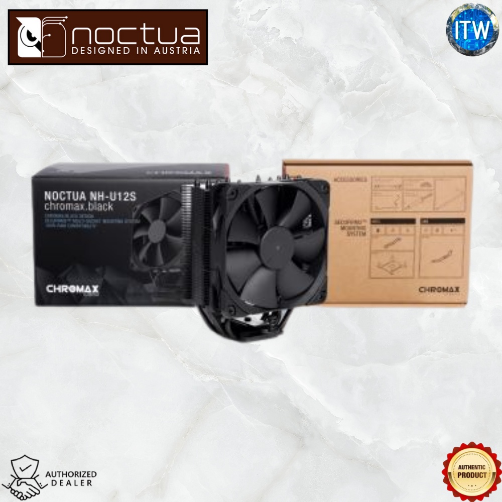 NOCTUA NH-U12S chromax.black 120mm NF-F12 PWM Fan CPU Cooler