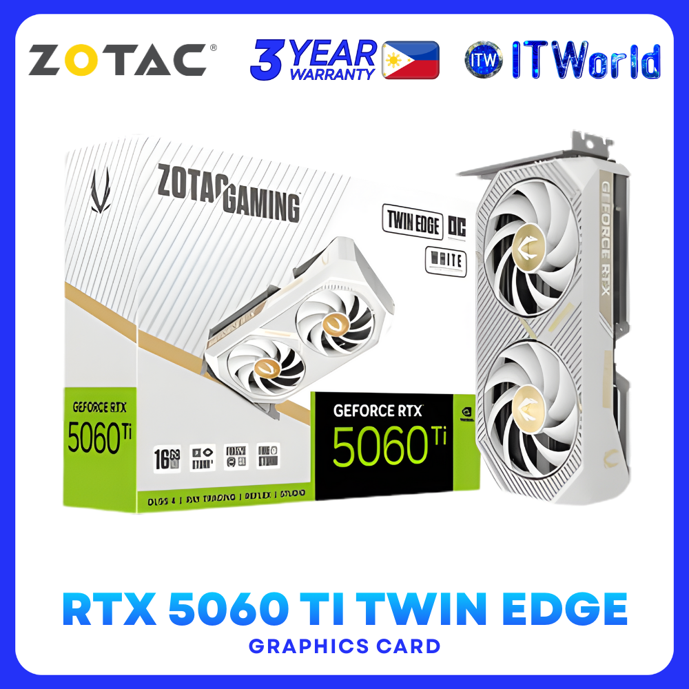 ZOTAC RTX 5060 Ti Twin Edge OC 16GB GDDR7 – Desktop Graphics Card ZT-B50620Q-10M