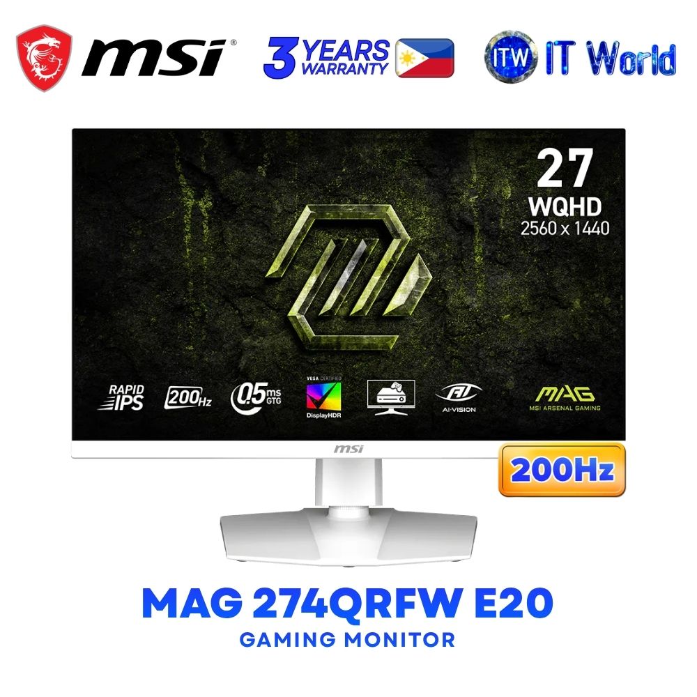 MSI MAG 274QRFW E20 200Hz / MAG 274QRFW X32 320Hz - 27" WQHD / IPS / 0.5ms GTG / Gaming Monitor