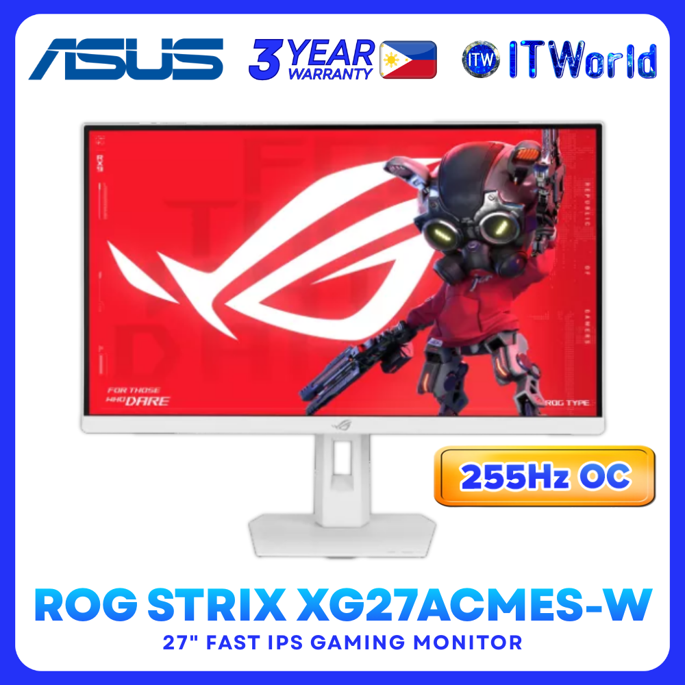 ASUS ROG Strix XG27ACMES-W – 27” 2560×1440 QHD 255Hz Fast IPS Gaming Monitor