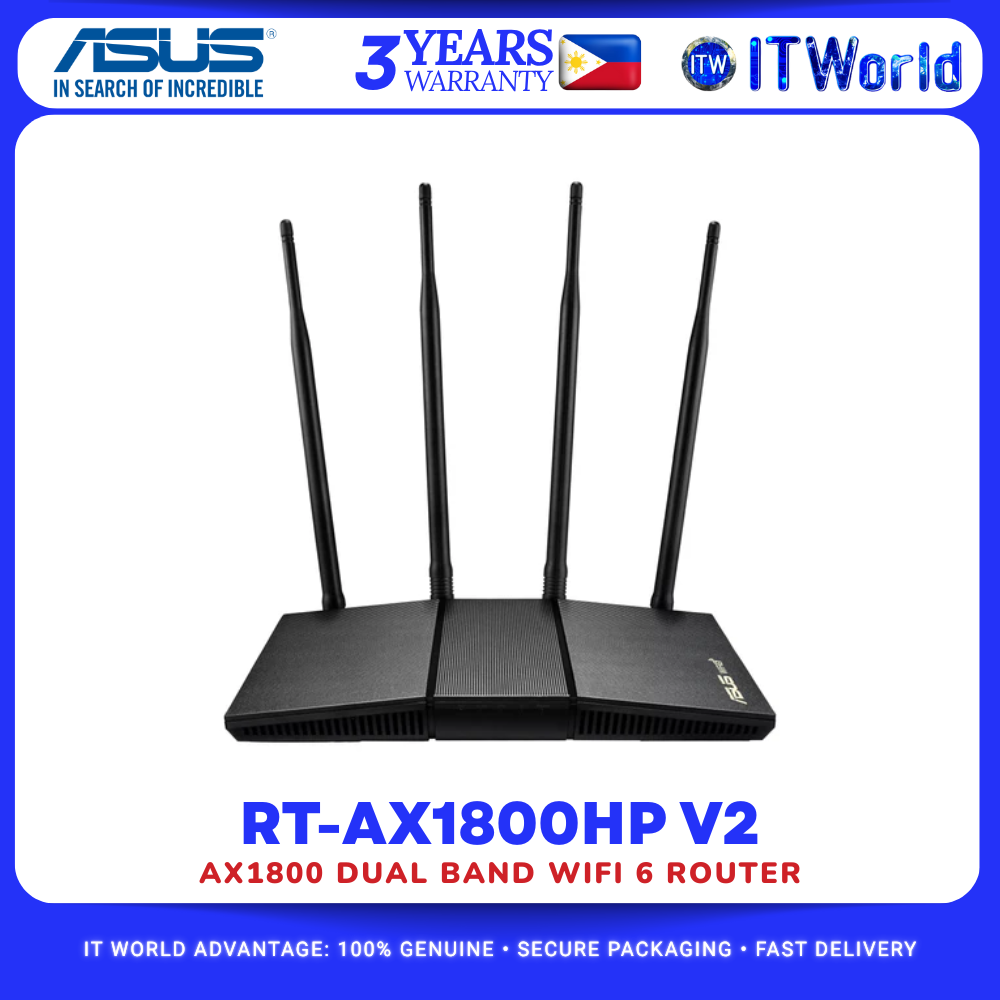 ASUS RT-AX1800HP V2 - AX1800 WiFi 6 Dual Band, MU-MIMO, OFDMA Router itw