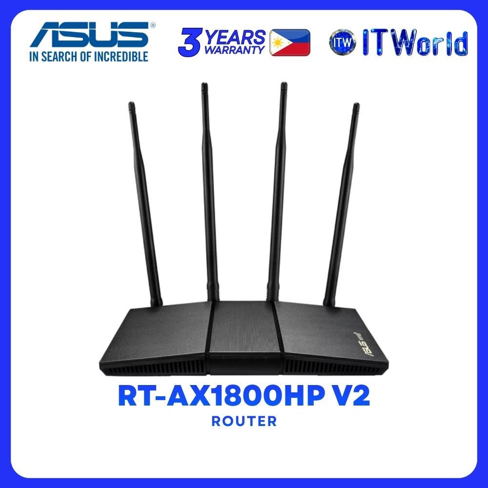 ASUS RT-AX1800HP V2 AX1800 Dual-Band Speed WiFi 6 Extendable Router