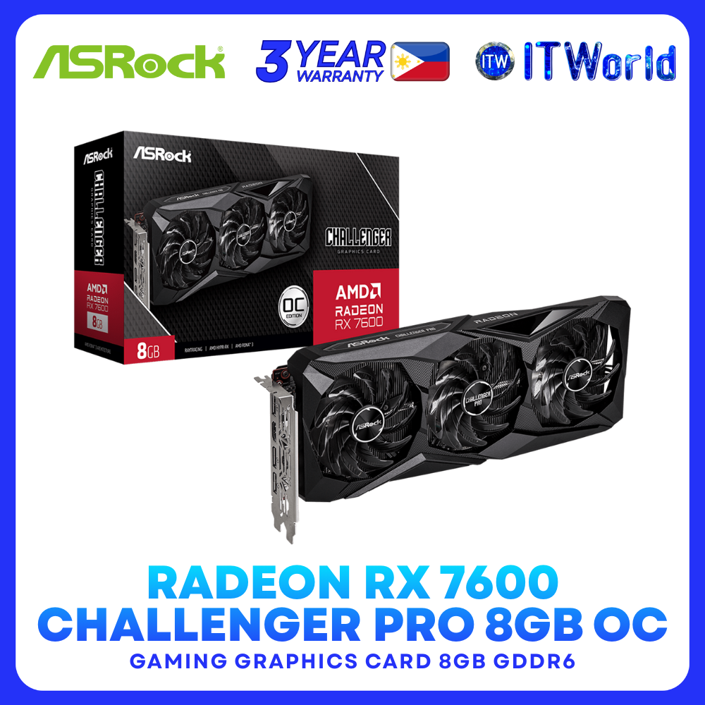ASRock AMD Radeon RX 7600 Challenger Pro 8GB OC – 8GB GDDR6 Gaming Graphics Card