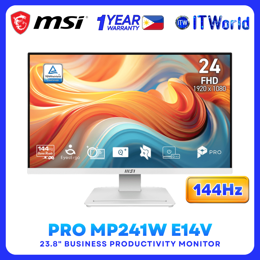 MSI PRO MP241W E14V - 23.8” 1920×1080 FHD 144Hz VA Monitor