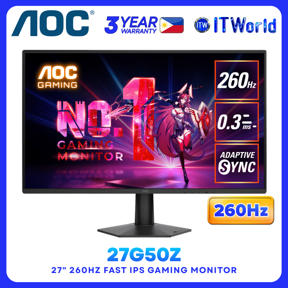 AOC 27G50Z - 27” 1920×1080 FHD Fast IPS 260Hz Gaming Monitor