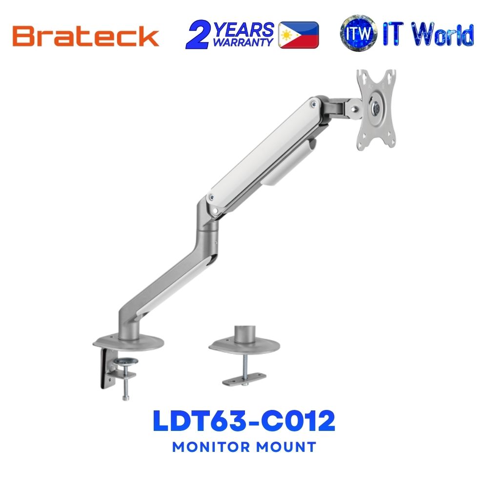 Brateck LDT63-C012 Single Monitor Econimical Spring-Assisted Monitor Arm for most 17"-32" Monitors