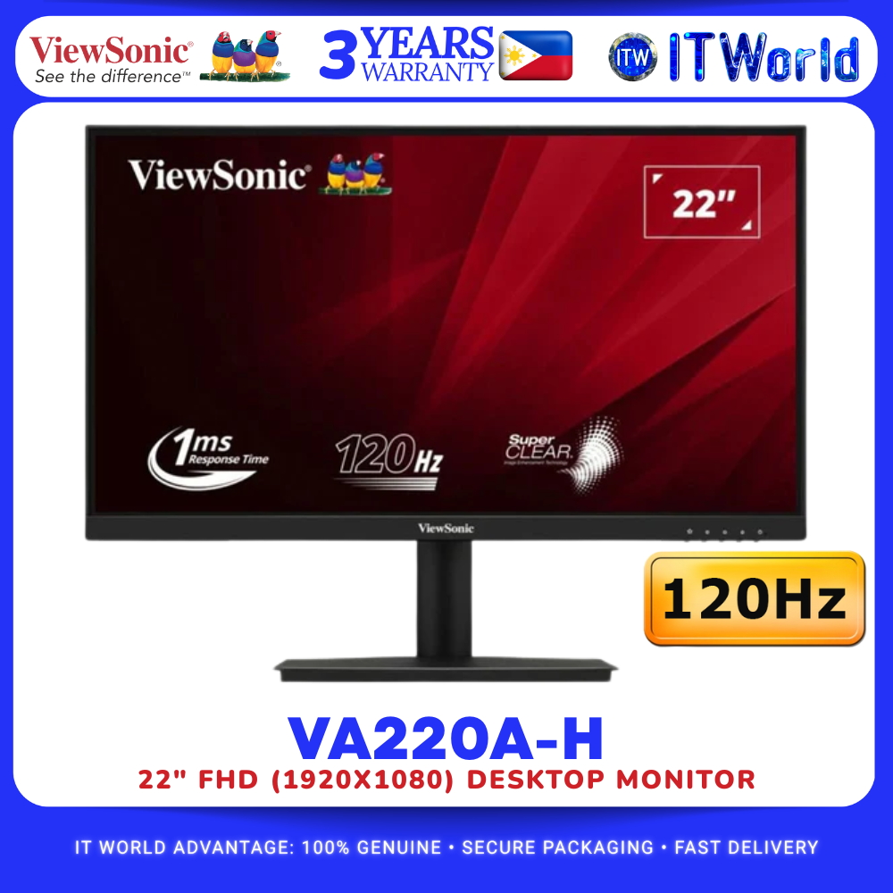 ViewSonic VA220A-H 22" 1920 x 1080 FHD 120Hz 1ms VA Technology Desktop Monitor itw