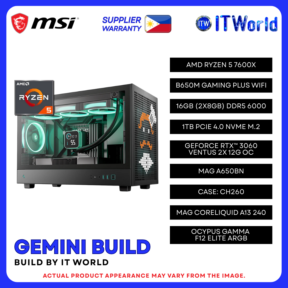 Zodiac Gemini Build Powered by MSI – Ryzen 5 7600X / 16GB DDR5 / 1TB NVMe / RTX 3060 VENTUS