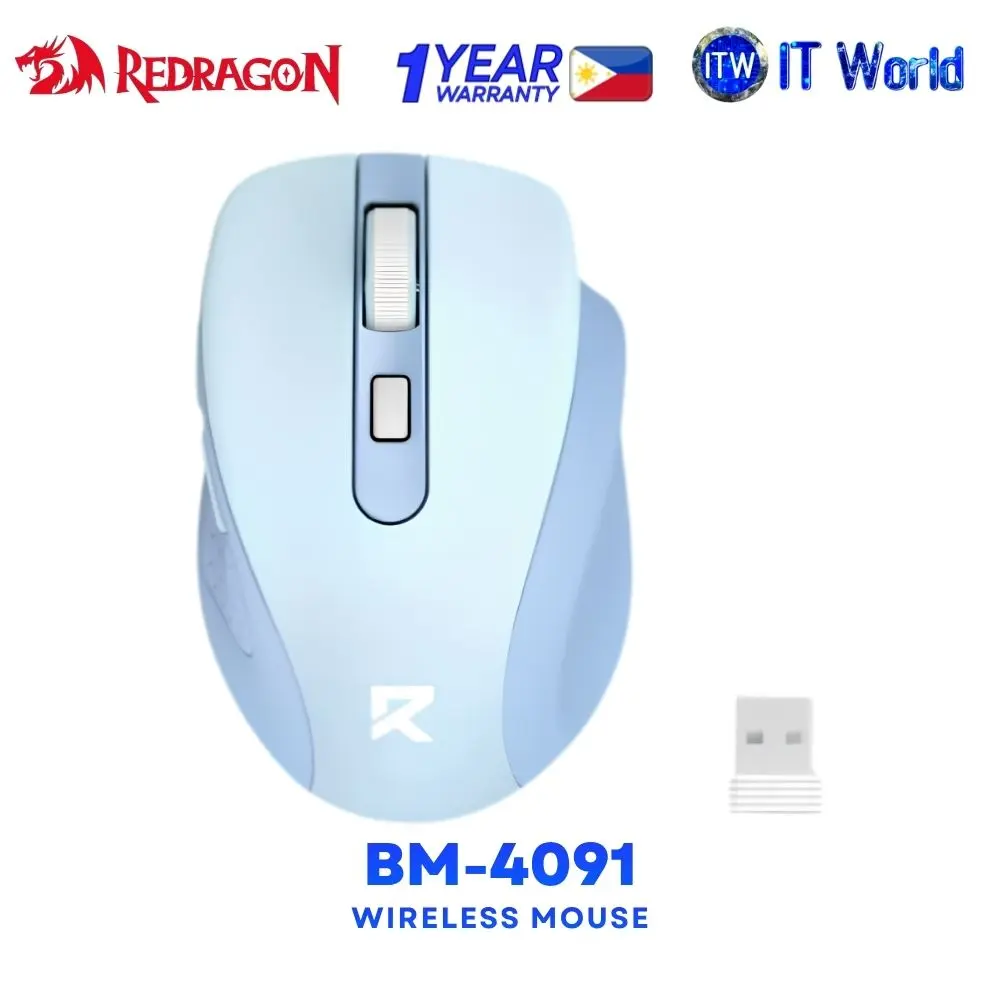 Redragon BM-4091 Pro Dual-mode Connect Portable Design Wireless Mouse - Blue | Grey | Pink