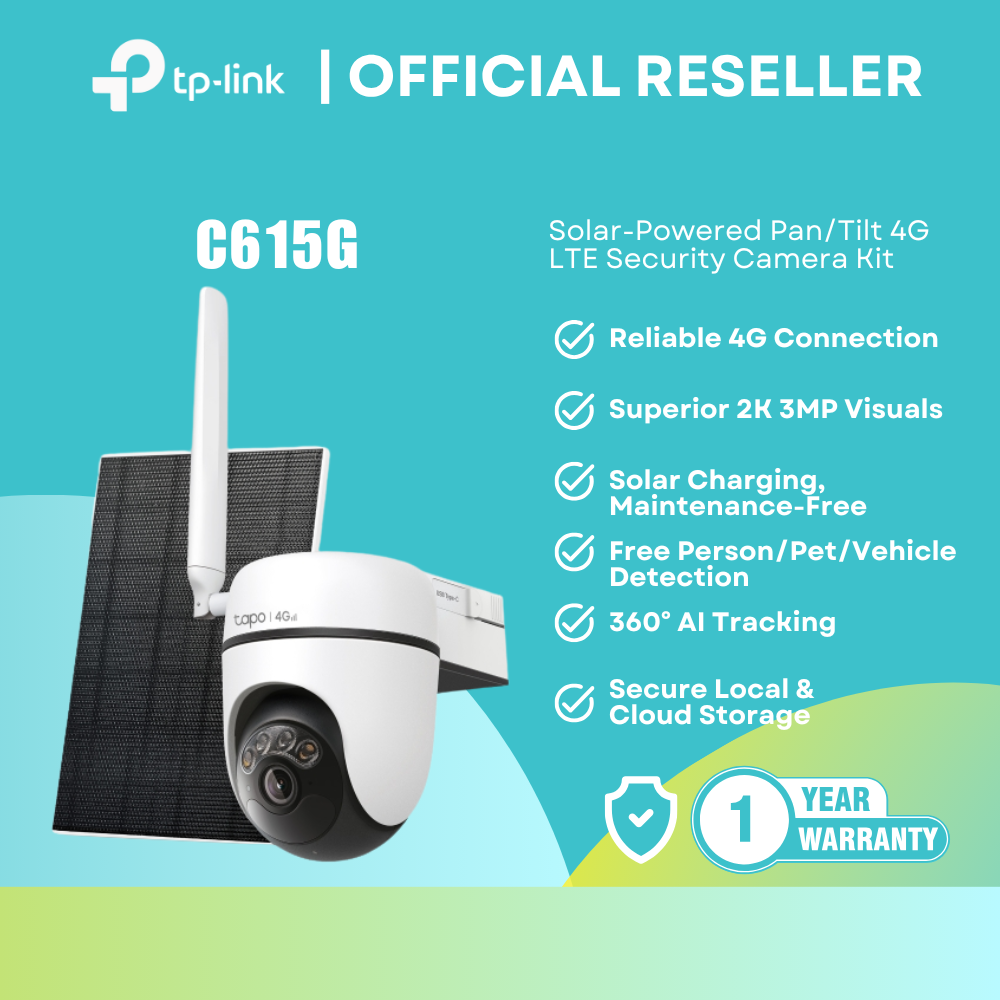 Tapo – C615G 2K 3MP Solar-Powered 4G LTE Security Camera for Outdoor Use itw
