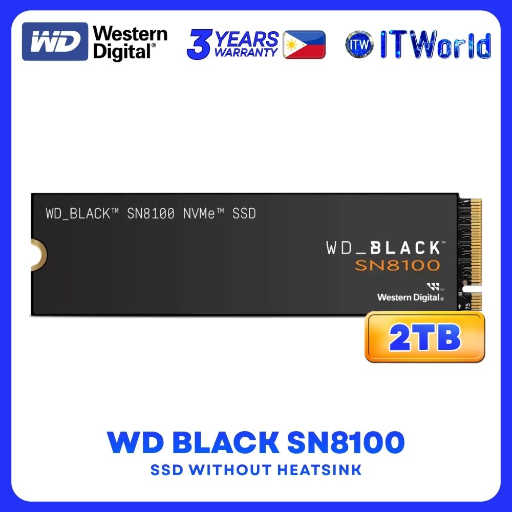 Western Digital WD Black SN8100 2TB M.2 2280 NVME Internal SSD without Heatsink - WDS200T1X0M