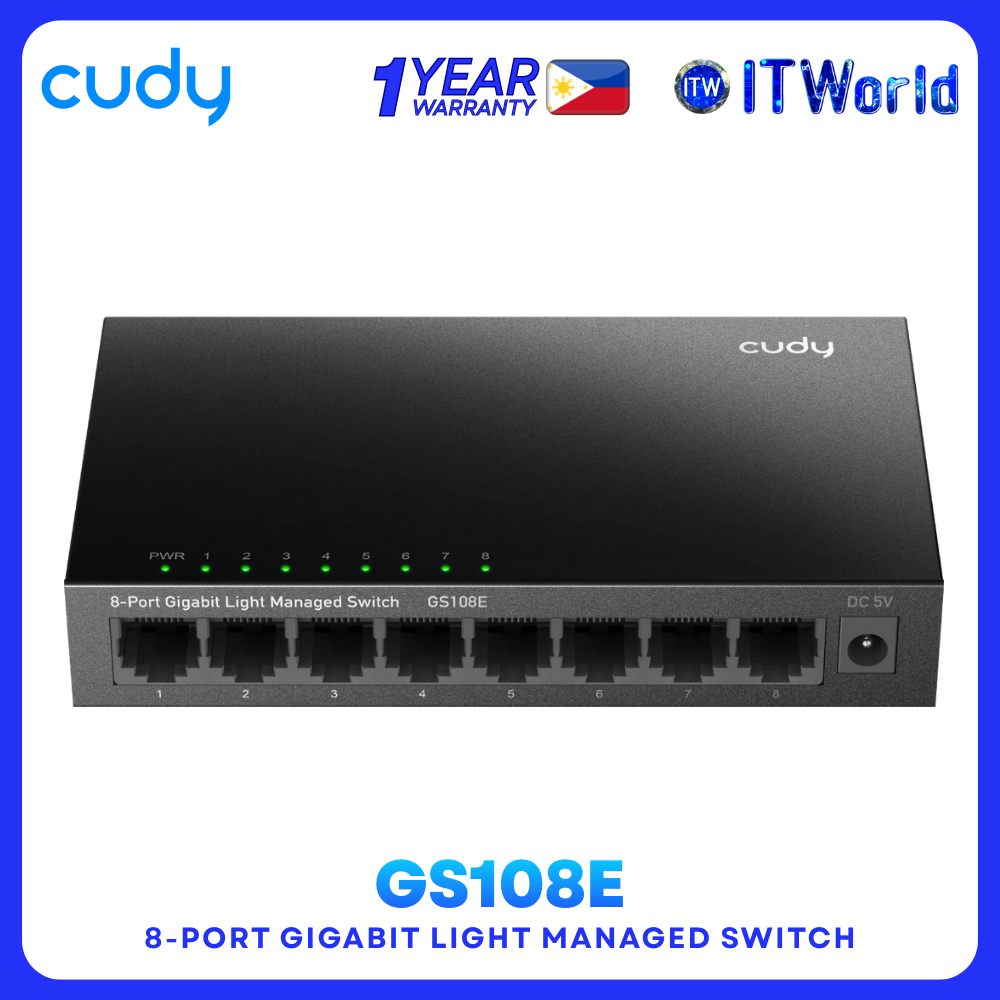 GS108E 8-Port Gigabit Light Managed Switch – Desktop & Wall-Mount Network Switch itw