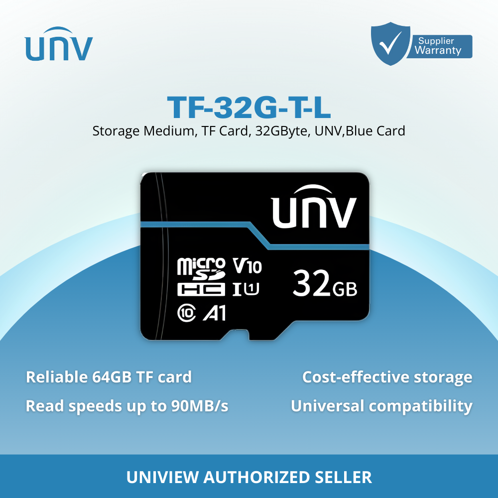 Unv | Uniview TF-32G-T-L 32GB TLC MicroSD Card A1 Memory Card - Blue Card itw