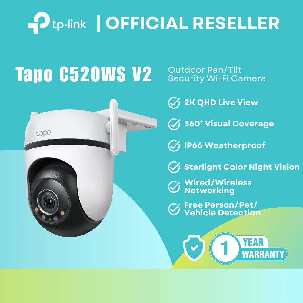 TP-Link Tapo C520WS V2 – 2K QHD Outdoor Pan/Tilt Wi-Fi Security Camera itw