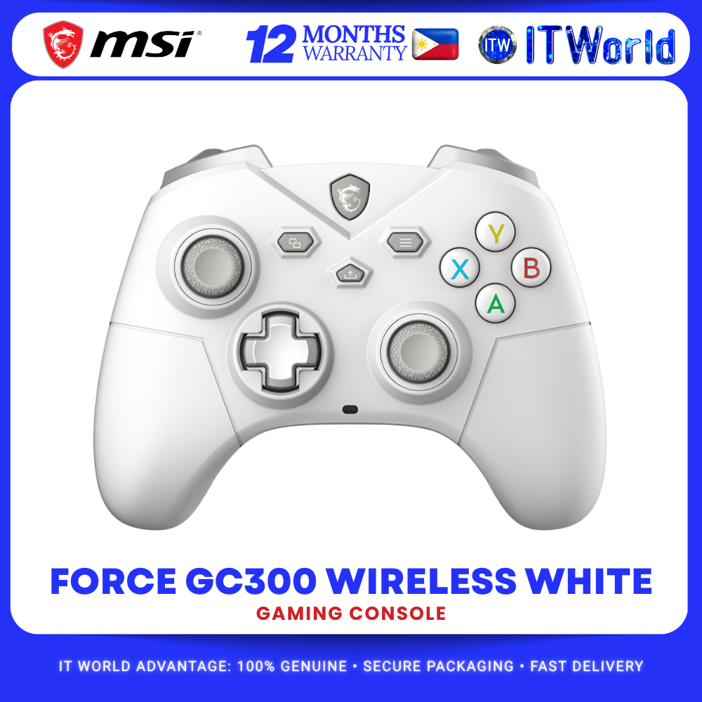 MSI Force GC300 Wireless White - Wireless/Bluetooth/USB-C, Game Controller for PC & Android itw