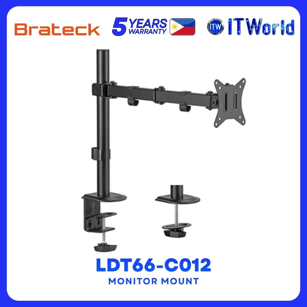 Brateck LDT66-C012 Single-Monitor Steel Articulating Monitor Mount for most 17"-32" monitors