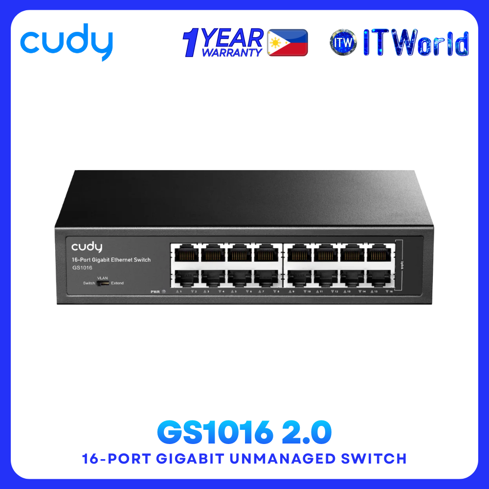 GS1016 v2.0 16-Port Gigabit Ethernet – Unmanaged Network Switch for Desktop & Rack itw
