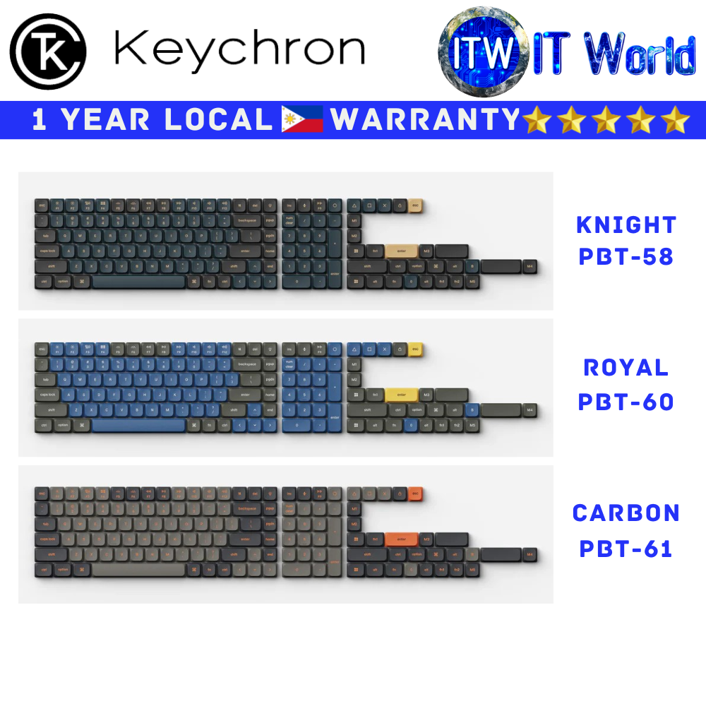 Keychron PBT Keyboard Low Profile Double Shot LSA keycap 133 keys (Knight | Royal | Carbon)